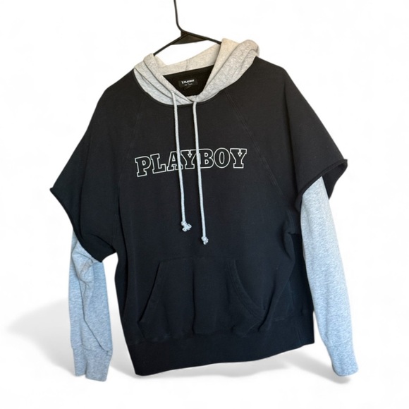 PLAYBOY Sweaters - PLAYBOY Black and Gray Women's Sweatshirt